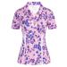 JACK SMITH Women's Golf Polo Shirts Short Sleeve Lightweight Moisture Wicking Zipper Tennis Tops Slim Fit Sportwear Pink-floral Large