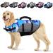 KOESON Dog Life Jacket Ripstop Pet Safety Life Vest, Adjustable Dogs Lifesaver Vest with Enhanced Buoyancy and Rescue Handle, Camouflage Swimsuit Preserver for Small Medium and Large Dogs (Blue, XL) X-Large Blue