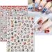Christmas Nail Stickers 9 Sheets Self-Adhesive Nail Decal Snowflake Santa Claus Hat Red Nail Art Decoration Design Supplie - Buy Online on GoSupps.com