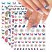 JMEOWIO 9 Sheets Spring Butterfly Nail Art Stickers Decals Self-Adhesive Summer Flower Floral Nail Supplies Nail Art Design Decoration Accessories