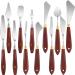 12 Pieces Painting Knife Set Stainless Steel Spatula Painting Knife Painting Mixing Scraper Wooden Handle Paint Spatula for Color Mixing Oil Painting Supplies