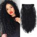 BHF 26 inch Kinky Curly Clip In Hair Extension, Double Weft Full Head Japanese Heat Resistance Fiber 140g Synthetic Hair Extensions For Women 7pieces (#1B) curly-#1B