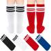 Qikqik 4 Pairs Toddler Soccer Socks | Kids Baseball Knee High Cotton Tube Socks | 3-6 Years | Red, Blue, Black, White - Buy Online on GoSupps.com