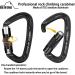 BEIFENG 25KN Auto Locking Climbing Carabiner Set - UIAA Certified Heavy Duty Carabiners for Rock Climbing, Camping, Gym & Rescue - Black & Silver (4Pcs) - Buy Online on GoSupps.com