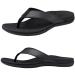 Everhealth Men's Orthotic Flip Flops Arch Support Sandals Plantar Fasciitis Flat Feet Heel Pain Relief Flip Flop Slides Non-Slip Supportive Beach Walking Toe-Post Sandals Color Black 7