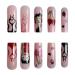 Nail Art Patches Beautiful and Fashionable Nails Finger Decorations Beauty and Decorative Supplies Flame French Long wear Nails Cute Fat Girl Love Design Valentine's Day Long Fake Nails Cj-24