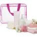 Sibba Clear Tote Bag - Large Transparent Waterproof Cosmetic Organizer Handbag in Fashionable Rose Red - Buy Online on GoSupps.com