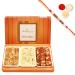 Ghasitaram Gifts Rakhi Gifts for Brothers Rakhi Sweets - Soan Papdi Dodha Barfi and Soft Mysore Pak with Pearl Beads Rakhi
