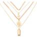 MarryLee Women's Retro Exaggerated Personality Multi-Layer Pendant Jewelry Necklace Fashion (Gold) - Buy Online on GoSupps.com