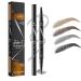 Trailott Eyebrow Pen Trailott Microblading Eyebrow Pen Trailott Brow Pen 2in 1 Liquid Eyebrow Pencil Double Head Liquid Eyebrow Pencil for Natural Makeup All Day (Black)