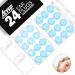 Ear Plugs Silicone Earplugs - 24 Pcs - ACVVIP Soft Reusable Noise Canceling Earplugs with Carrying Boxes for Sleeping Airplanes and Traveling - Light Blue