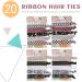 Cute Knotted Ribbon Hair Ties Set - 20 Pcs Elastic Hair Bands for Girls, Bridesmaids, and Toddlers - Dark Colors - Buy Online on GoSupps.com