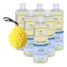 Essentials Glycerine Soap 2 Pounds Unscented Hand Soap Refill Bundled With Bath Sponge Pure & Gentle For Sensitive Skin Economical Pack Of 6