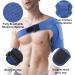 Yoboamic Adjustable Shoulder Bandage for Men & Women | Neoprene Support & Orthesis for Shoulder Pain Relief (31-55in) - Blue - Buy Online on GoSupps.com