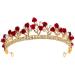 Lurrose bridal head jewelry with rose design wedding hair crown rose rhinestone crown wedding girl tiara headdress 1 count (pack of 1) alloy