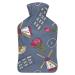 City Hot Water Bottle With Cover Plush Bed Bottle Hand Warmer For Adults And Children 26.5X15.3cm