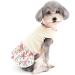 Zunea Floral Dog Dress for Small Dogs | Summer Princess Puppy Dress | Cute Fancy Skirt for Female Pups | Chihuahua Yorkie Apparel Beige - Buy Online on GoSupps.com