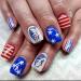 4th of July Press on Nails Short USA Independence Day False Nails Red blue White Designs Patriotic Stars and Stripes Fake Nails Square US Flag Full Cover Stick on Nails for Women Acrylic Glue on Nails
