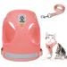 Cat leash set for cats polyester. Adjustable cat dishes with leash cats vest with reflective stripes for kitten dogs (pink XS) XS Rosa