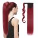 S-noilite Trendy 23"(58cm) Straight Wrap around Ponytail Clip in Hair Extension Strap Pony Tail Long Popluar Style Dark Red Dark Red 23 Inch