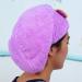 Ymiko Microfiber Hair Drying Towel | Ultra Absorbent Fast Dry Wrap | Coral Fleece Hair Hat with Bowknot Design - Purple - Buy Online on GoSupps.com