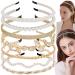 BOYIVI 7 PCS Headbands for Women Girls  Gold Metal Headband Pearls Hairbands Leaf Decor Hair Hoop Bridal Wedding Hair Accessories