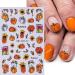 6 Sheets Fall Pumpkin Nail Stickers | 3D Thanksgiving Nail Art Decals | Autumn Leaves & Sunflower Designs for DIY Manicure - Buy Online on GoSupps.com
