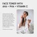 Sane Brightening Toner with AHA + PHA + Vitamin C | Rejuvenating & Moisturizing Toner for Hypersensitive Skin | 3.38 fl oz - Buy Online on GoSupps.com