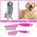 Buy Tiesome 2-in-1 Pet Grooming Kit - Multifunctional Stainless Steel Dog Comb & Massage Tool | Double-Sided Pink Trunks for Grooming & Pet Hair Removal - Buy Online on GoSupps.com