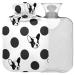 Naanle polka dots mops dog hot water bottle with reference transparent warm water bottle 2l large warm steadeler for pain relief hot and cold therapy bed hand feet warmer