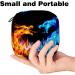 Portable Dragon Motif Storage Bags for Women's Bandages Tampons & Panty Liners - Blue & Red | Ideal for School & Office - Buy Online on GoSupps.com