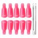 Qufiiry Nail Clips 10 Pcs Nail Soak Off Clip Nail Polish Remover Clips Acrylic Gel Polish Clips (Pink) for Finger UV Gel Polish Removal with 2 Cuticle Pusher