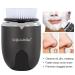 Electric Vibrating Sonic Facial Brush Cleansing Waterproof for Skin Face Exfoliating Removing Blackhead Deep Cleaning with 2 Working Speed of Men and Women 1 Black - Buy Online on GoSupps.com