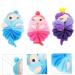 9 Pcs Cute Animal Bath Balls & Loufas - Mesh Shower Sponge Pouf for Skin Cleaning & Scrubbing - Buy Online on GoSupps.com