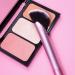 Real Techniques Cheek Rebel Edge Brush - Medium Size Fan Makeup Brush for Loose Blush or Face Highlighter - Aluminum Pink | 1 Count - Buy Online on GoSupps.com
