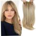 Clip in Bangs Clip in Hair Pieces 18 In Natural Ombre Brown Blonde Curved Clip Bangs Breathable Realistic Lightweight Daily Wear Fake Fringe Human Hair Toppers - Buy Online on GoSupps.com
