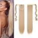 S-noilite Trendy 23"(58cm) Straight Wrap around Ponytail Clip in Hair Extension Strap Pony Tail Long Popluar Style Dark Blonde mix Bleach Blonde Dark Blonde mix Bleach Blonde 23 Inch