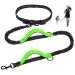 Jogging leash dogs unipampa free-handed dog leash hand-free dog leash jogging dog leash with belly belt reflective seams 120-170 cm double handle for small dogs medium-sized dogs ... green