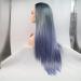 Buy Ombre Synthetic Lace Front Wigs - Long Straight Dark Roots to Purple & Blue - Heat-Resistant 24 inch Women's Wig - Buy Online on GoSupps.com