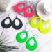 Feyley Vintage Neon Earrings for Women - Retro Red & Green Plastic 80s Fashion Jewelry - Buy Online on GoSupps.com