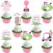 Golf Cupcake Topper for Girls Pink Golf Theme Party Decoration Golf Cart Ball Cap Club Shirt Pink Birthday Party Decoration for Sports Theme Party Baby Shower Birthday Let s Par-tee Time
