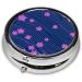 Red Petals Blue Background Portable Metal Pill Box - Mini 3-Compartment Travel Accessory for Small Pills - Hinged Design - Buy Online on GoSupps.com