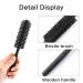 Wild Boar Bristle Hair Brush - Mini Round Blow-Dry Roller with Wooden Handle | Curling & Beard Brush for Men & Women - Buy Online on GoSupps.com