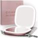 Mavoro LED Lighted Travel Makeup Mirror - Rechargeable 1x/10x Magnification - Daylight LED - Portable Folding Mirror - Touch Sensor - USB - Heavenly Pink - Buy Online on GoSupps.com