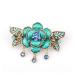 Vintage French Rhinestone Flower Butterfly Hair Clips for Women & Teens - Blue Floral Hair Accessories - Buy Online on GoSupps.com