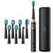 Dnsly Electric Toothbrush for Adults with 5 Modes Sonic Cleaning,Whitening Rechargeable Toothbrushes with 2-Min Smart Timer, 8 Brush Heads,1 Travel Case,Toothbrush 4 Hours Charge for 30 Days Use Black