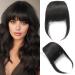 Clip in Thick Hair Bangs Human Hair Fringe Real Human Hair Bang Extension Unprocessed Fringe Natural Black Color Thick Bangs Natural Black