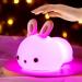Cute Bunny Night Light Baby Girl Gifts Newborn 16 Colors Baby Night Light Cute lamp Cute Night Light Kids Kawaii Cute Room Decor Nursery Decor Girls Bedroom Decor Baby Girl Gift Newborn Baby Gifts C-bunny