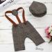 Baby Photography Props Newborn Boy Photo Shoot Outfits Infant Gentleman Suit Lattice Outfit Hats (Coffee) A-coffee - Buy Online on GoSupps.com