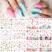 12 Sheets Flamingo Nail Art Stickers Water Nail Decals Rainforest Flowers Leaves Design Nail Sticker for Women Girls Personality Nail Stickers for Nail Art DIY Water Transfer Sliders Nail Decorations